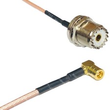 RG316 UHF Female BULKHEAD to SMB FEMALE ANGLE RF Cable Rapid-SHIP LOT