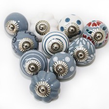 Möbelknöpfe Set 6-8-10 STK Griffe Grau Weiß Keramik Knöpfe Bunt Möbelknopf 