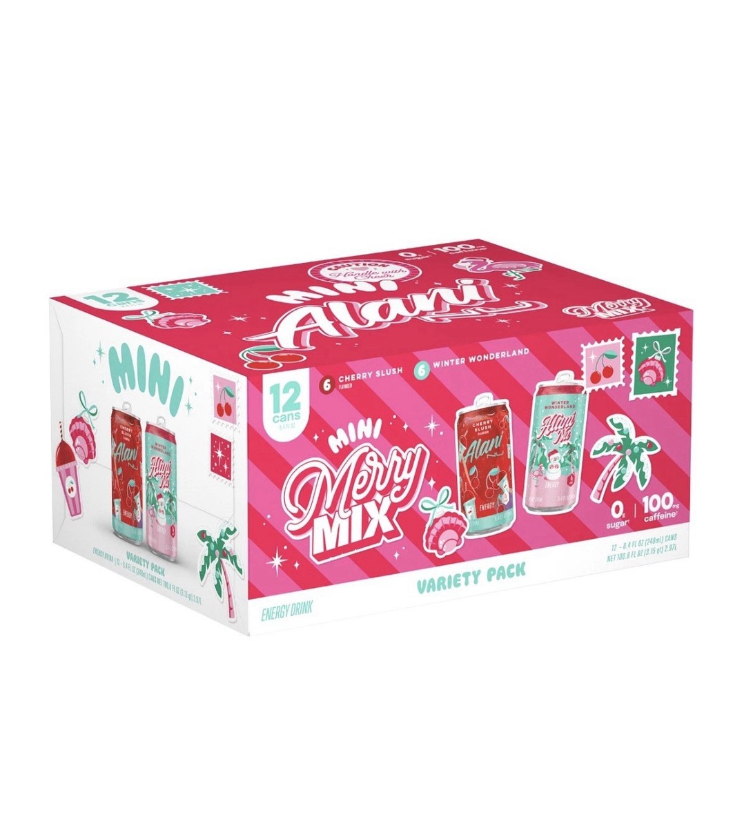 Alani Nu Mini Merry Mix Energy Drink Variety 12 Pack Winter