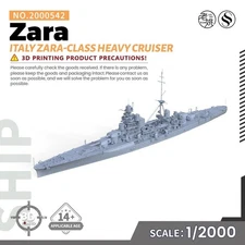 1/2000 Military Model Kit Italy Zara-class Heavy Cruiser (Zara WWII Warship)