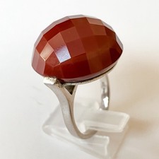 Whitney Kelly Red Carnelian Statement Ring 925 Sterling Silver QVC Size T