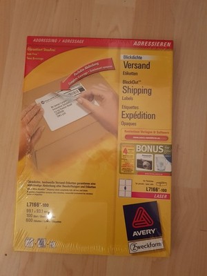 Avery Zweckform L7166-100 Blickdichte Laser Versand Etiketten 600 Etiketten OVP