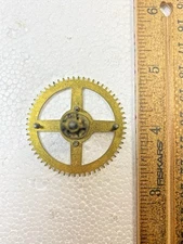 Ingraham (Stamped 11 40) Clock Movement Strike Side 3rd Wheel   (KD2550)