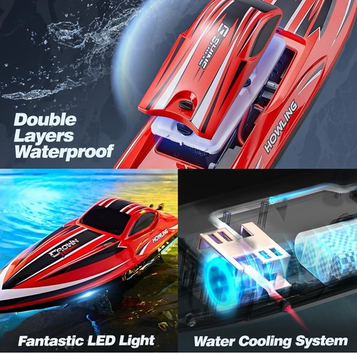 Bezgar RC Boat, 16 inch Brushless Remote Control Boat 55kph HJ818PRO | Open Box - Picture 8 of 13