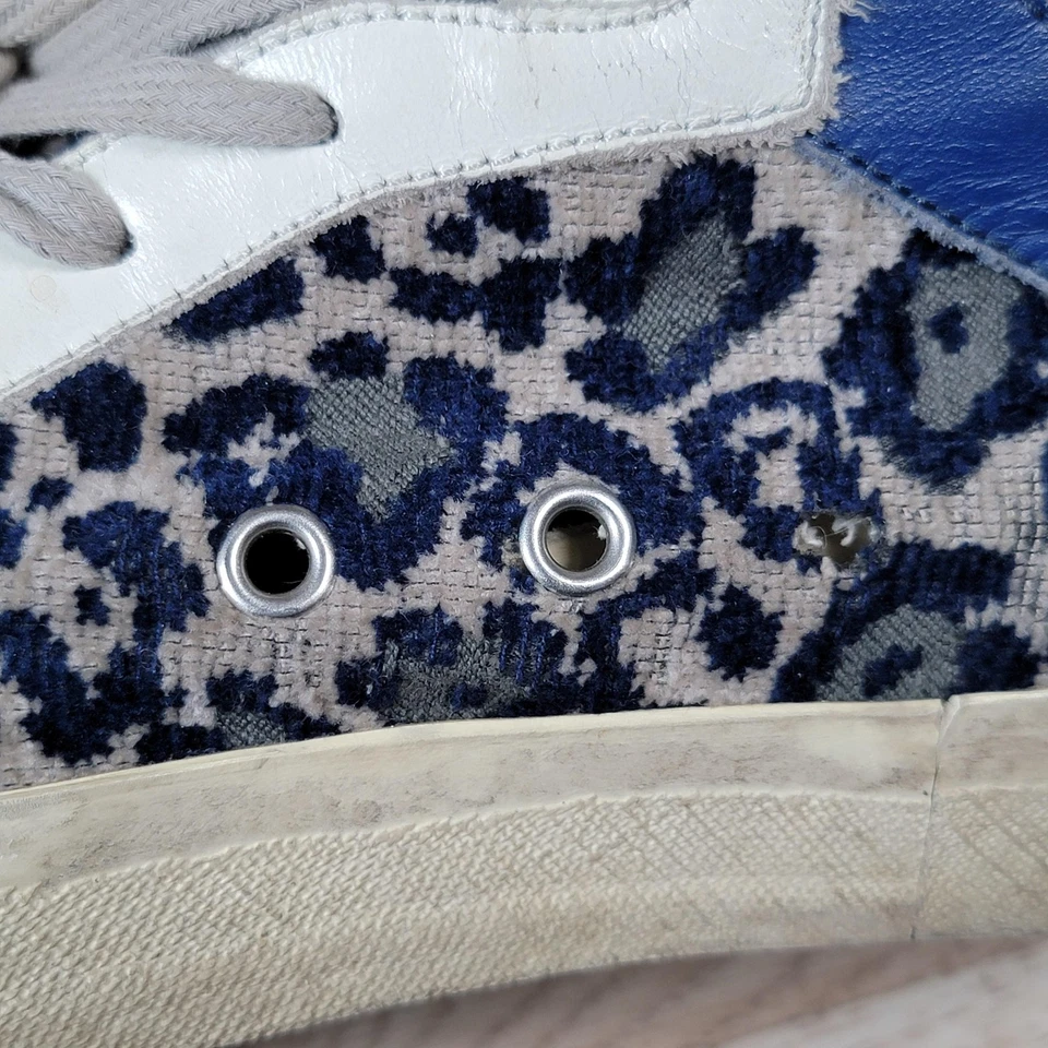 Zapatos de caña alta Golden Goose VCE 2.12 para mujer talla 8 azul leopardo hechos en Italia Foto 3 de 4