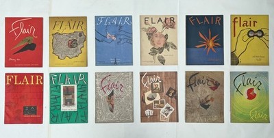 COMPLETE RUN 12 Issues Vintage FLAIR Magazine Feb 1950   Jan 1951 Fleur Cowles