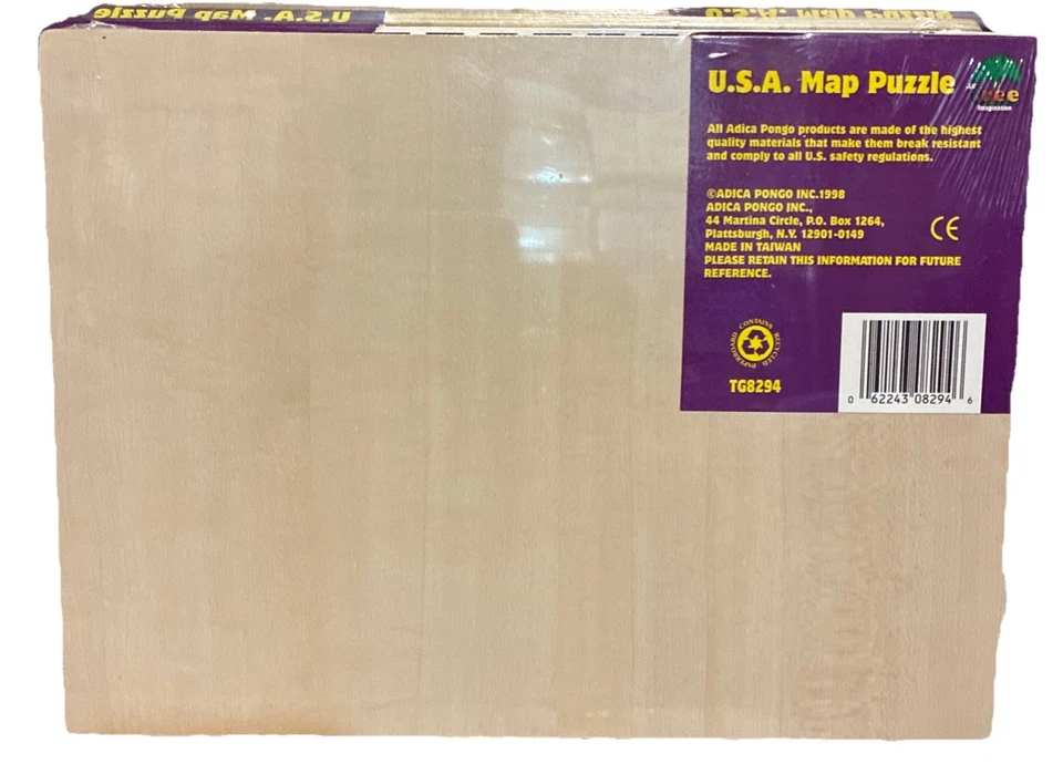 NEW! Kids Lil Tree Imagination 1998 Greetings from the USA Wooden Map Puzzle - Image 3 of 3