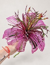 Vintage French Beaded Extra Large Exotic Flower