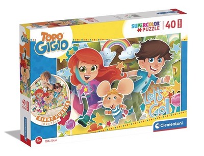 Clementoni 25467 Topo Gigio Supercolor Mouse Gigio-40 Pieces-Made in Italy, 3 Ye