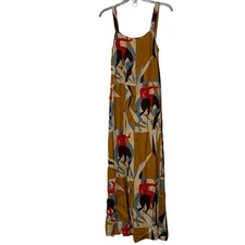 BODE Deco Mare Column Horse Print Sleeveless Maxi Gown Dress - Small