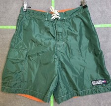 Vintage Tommy Hilfiger Board Shorts Men's Medium Green Nylon Polyester Lining