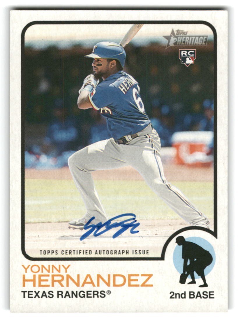 2022 Topps Heritage #ROA-YH Yonny Hernandez Real One Autographs | Texas Rangers