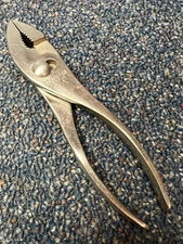 Vtg Kraeuter 356-6 slip-joint pliers, USA, 6-1/2", nickel plate, nice