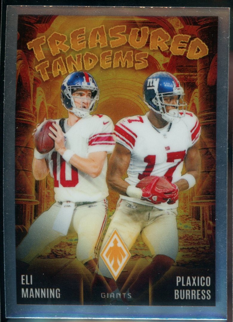 2024 Panini Phoenix #TT-NYG Eli Manning / Plaxico Burress Treasured Tandems