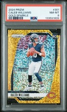 2024 Prizm Caleb Williams Gold Sparkle /24 #301 RC PSA 8 Chicago Bears