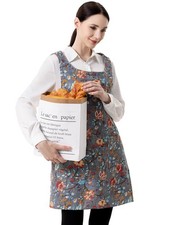 Plus Size Aprons For Women Pockets Cotton Linen Cobbler Smock Baking Cooking
