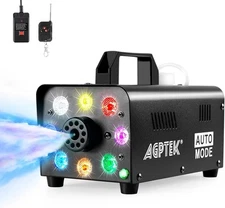 AGPTEK Fog Machine, 500W Portable Led Smoke Machine with Lights (Red, Blue,... 