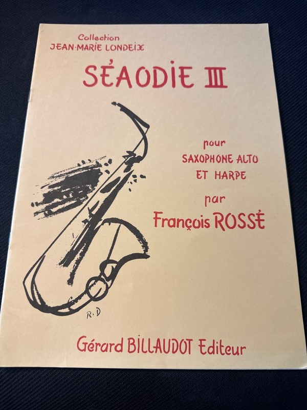 Jean Marie Londeix Collection Seaodie III for Alto Sax & Harp by Francois Rosse