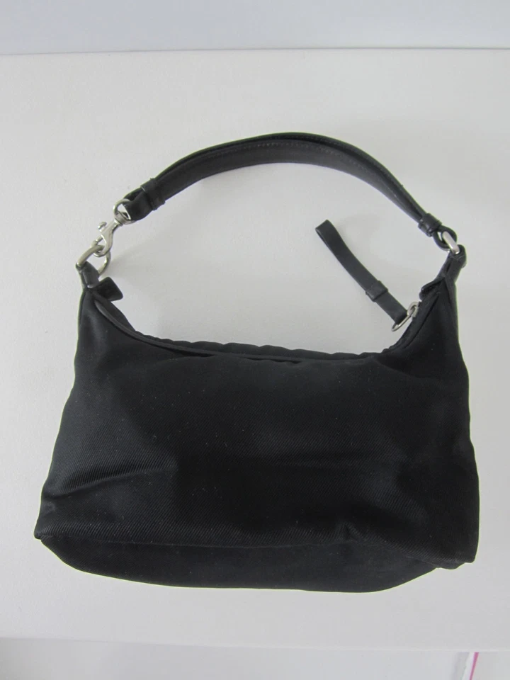 Bolso Cartera Coach Mercer Vintage Negro Nylon con Cuero Hobo Pequeño D1K-7429 Foto 2 de 4