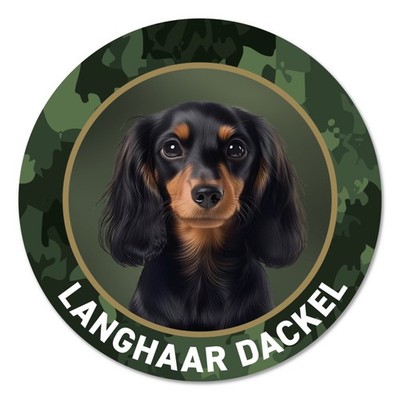 Dackel Langhaar Autoaufkleber Ø10 cm Auto Sticker Teckel Dachshund