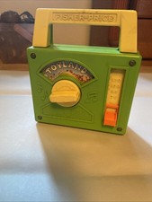 1983 Fisher Price Radio Music Box Toyland Wind Up Works Vintage Made In USA