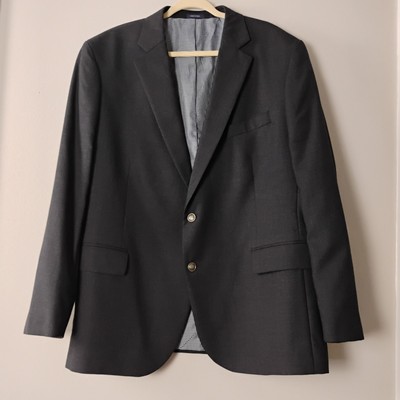 Stafford Clasic Fit Balzer Men's Size 48 Dark Grey Wool Sport Suit 