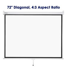 72" 4:3 Manual Pull Down Projector Screen Movie TV Video Projection Theater Home