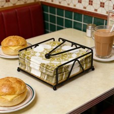 Porta Servilletas Cuadrado, Dispensador de Servilletas de Mesa con Brazo Pesado 17.8*17.8*6.8cm
