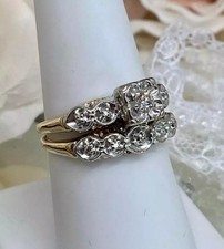 Set di anelli di nozze con diamanti simulati con finitura oro bicolore 2,5...