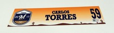 2017 Milwaukee Brewers Carlos Torres #59 Game Issued ST Locker Plate BREW305