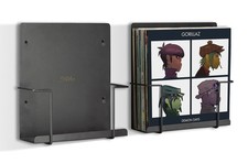 Vinyl Storage Display Holder 2pk - Wall Mount Record Shelf - Matte Black, F...