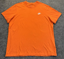 Nike The Nike Tee Orange Short Sleeve T Shirt Men  s Size L Swoosh Logo Cotton