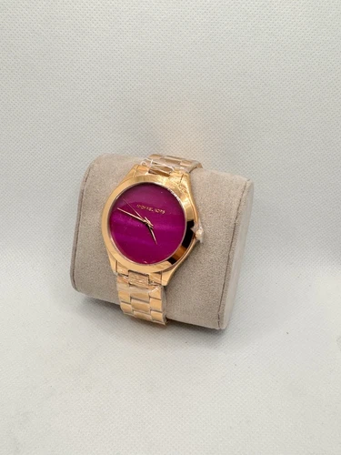 Orologio Michael Kors MK3550 Runway Quadrante Rosa Rosa Buono Acciaio Inox Quarzo