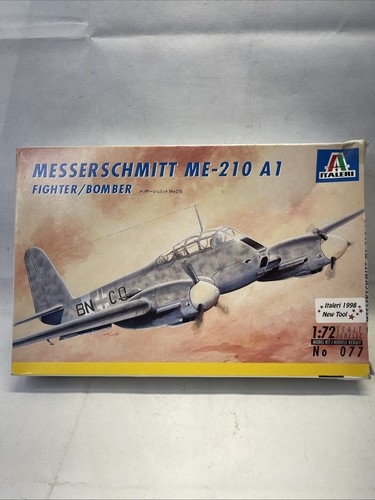 ITALERI 1/72 MESSERSCHMITT ME-210 A1 FIGHTER /BOMBER Model Kit #077. Open Box!!