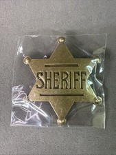 Disfraz de vaquero de la policía occidental de metal insignia estrella del sheriff de colección utilería con disfraces