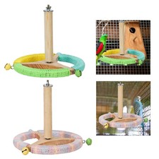 Bird Perch Stand Toy Exercise Wheel Sturdy Enrichment Bird Toy Steering Wheel