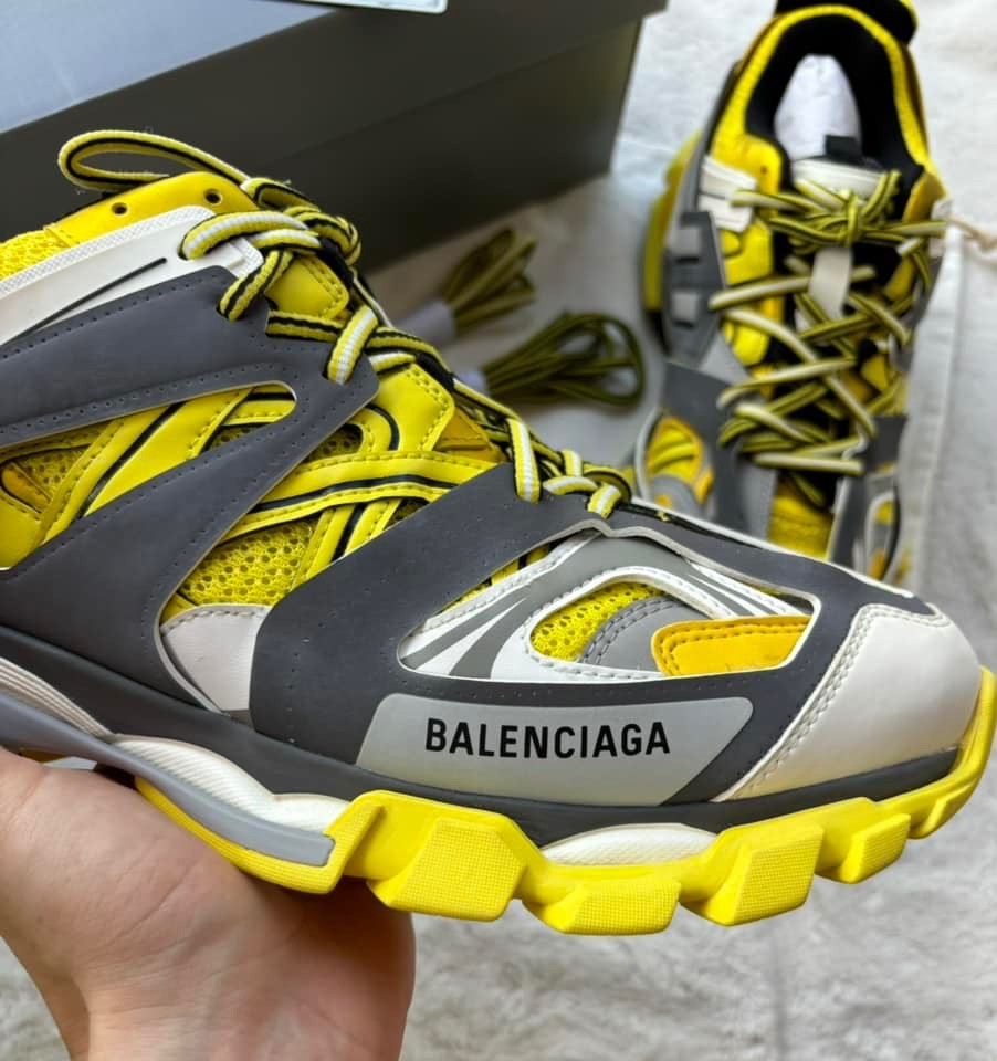Balenciaga Yellow/Grey/White Track Sneakers - MSRP $1100 - New - Authentic image 3