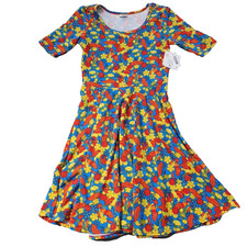 LuLaRoe NICOLE - fit & flare stretch dress, XL - Multicolor WILD one !! - NWT