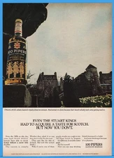 1967 Seagrams 100 Pipers Scotch Whisky Falkland Scotland Castles Photo Ad