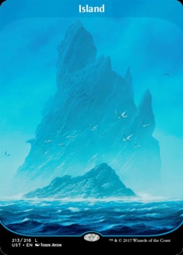 Island - Foil Medium Play MTG Unstable