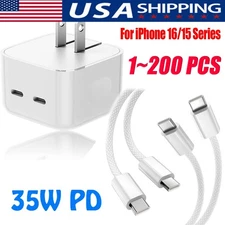 35W USB-C Dual Port Fast Charger Cube PD Adapter For iPhone 16/15/14/13/Pro lot