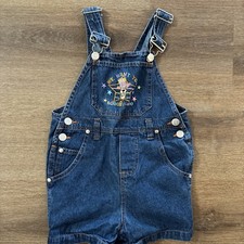 Vintage Y2K Scooby-Doo Embroidered Denim Overall Shorts Size 4/5