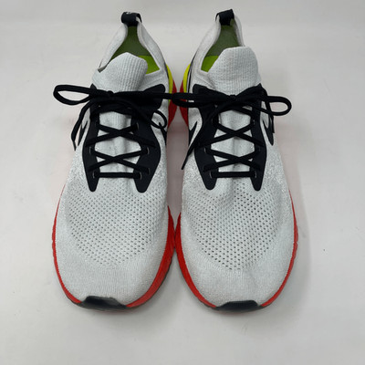 Nike White Black Orange Epic React Flyknit Bright Crimson Sneakers Size 14