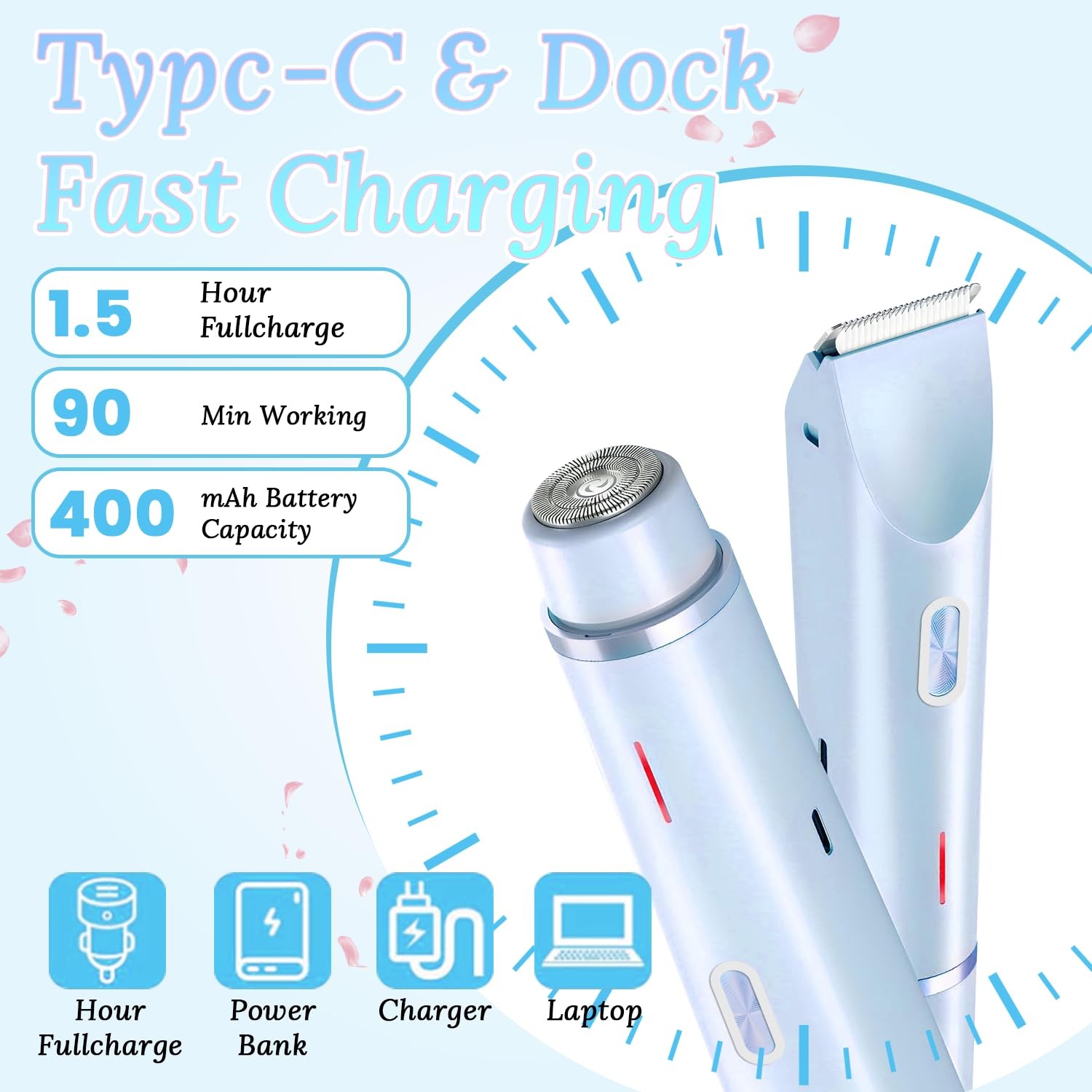 Afeitadora Glow Aura para mujer afeitadora corporal 2 en 1 con brillo sedoso res