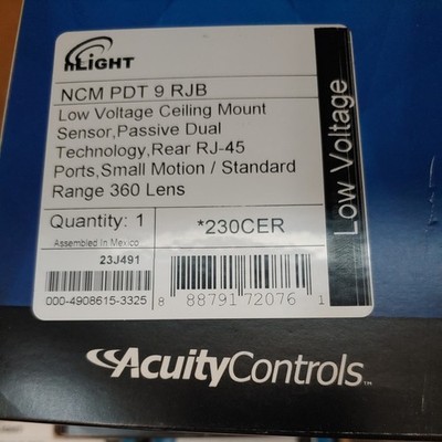 Acuity Controls nLight NCM PDT 9 AR RJB Ceiling Mount Occupancy Sensor  |  NEW