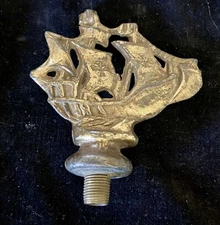 Art Deco Aged Cast Brass 3" Ship Lamp Finial Part