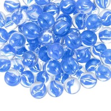1LB Glass Marbles for Vases, 0.63 Inch Round Vase Fillers Inner Arc Clear Beads