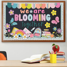 108 Pcs Spring Bulletin Board Decorations Set for Classroom, We Are Blooming Tog