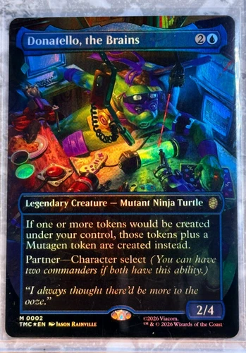 Donatello, the Brains Borderless FOIL 2 MTG Teenage Mutant Ninja Turtles TMT NM