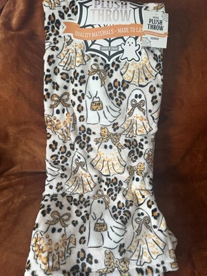 Envogue Tier Leopardenmuster Schleife Geist Halloween Plüsch Decke Überwurf Tj Tk Maxx